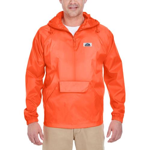 Quarter-Zip Hooded Pack-Away Jacket
